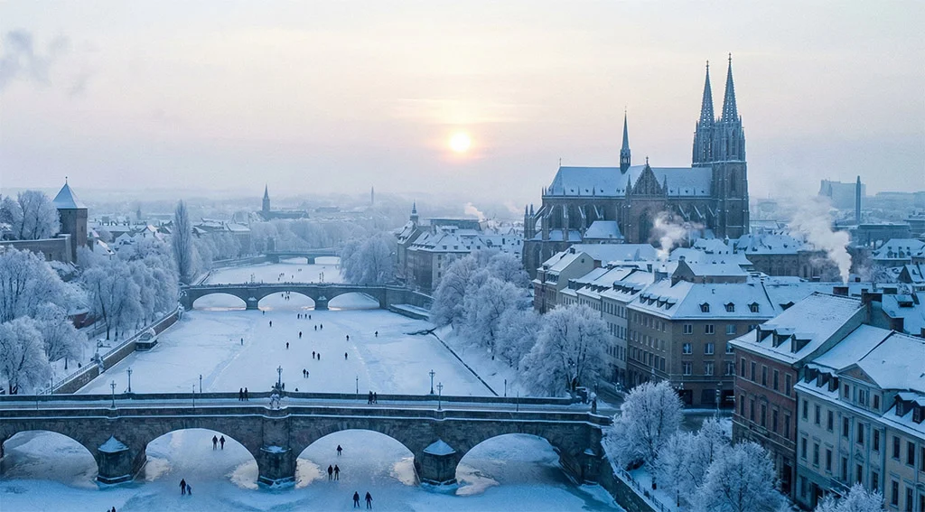 Arktični mraz v Evropi 2026, kateremu še ni videti konca.