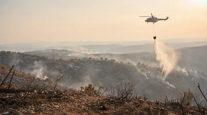 Gašenje požara v naravnem okolju na Krasu