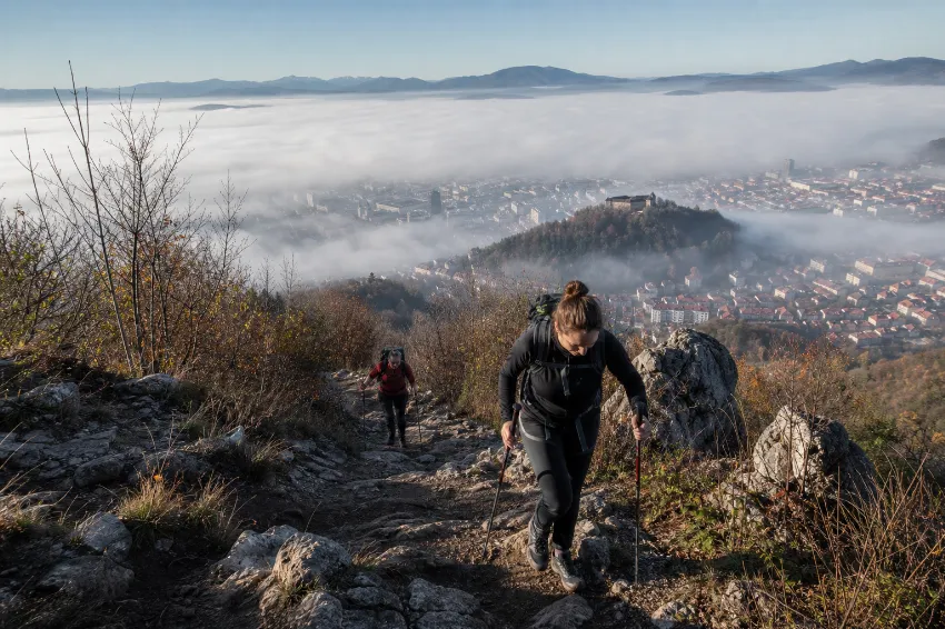 Pogled na temperaturni obrat nad Ljubljano